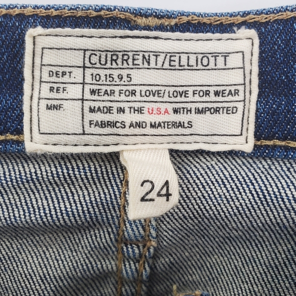 Current/Elliott The High Waist Kick Jean Distressed Cropped Flares - Picture 5 of 6